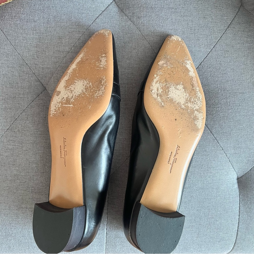 Salvatore Ferragamo Womens Nero Calf Alissa Black Loafers size 10B - Picture 6 of 12